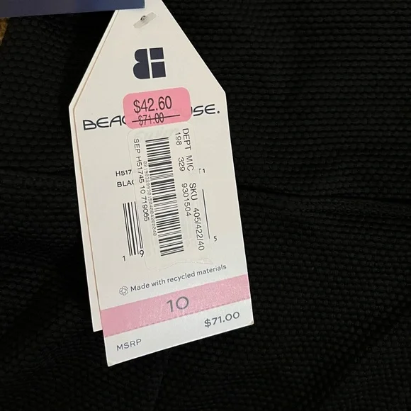 Beach House Pique Solid Black Olivia Princess Seam Swim Skort size 10 - Picture 9 of 12